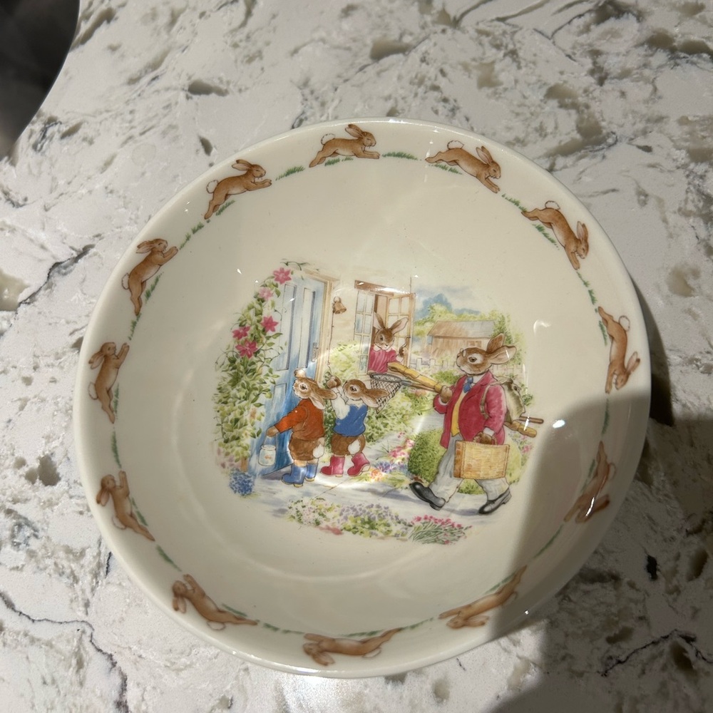 Charming Cream Bunny Bowl